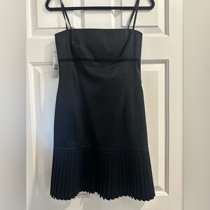 NWT Elie Tahari Zandra Black Pleated Hem Mini Dress